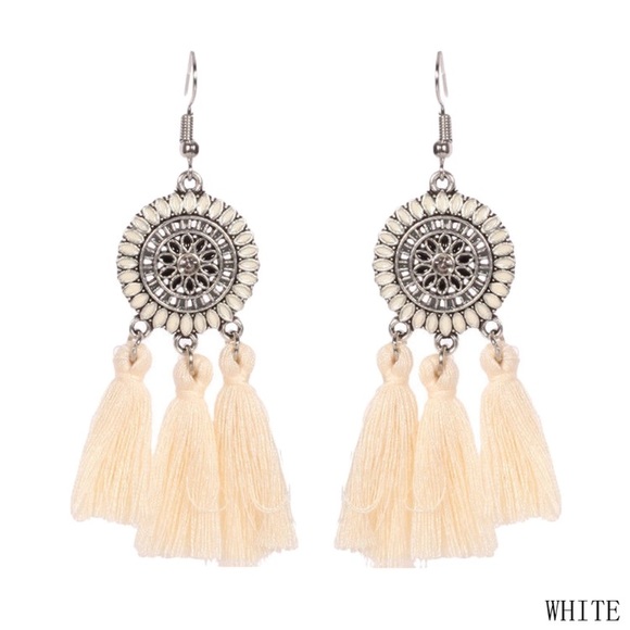 Mosaic Tassel Earrings - Picture 5 of 5